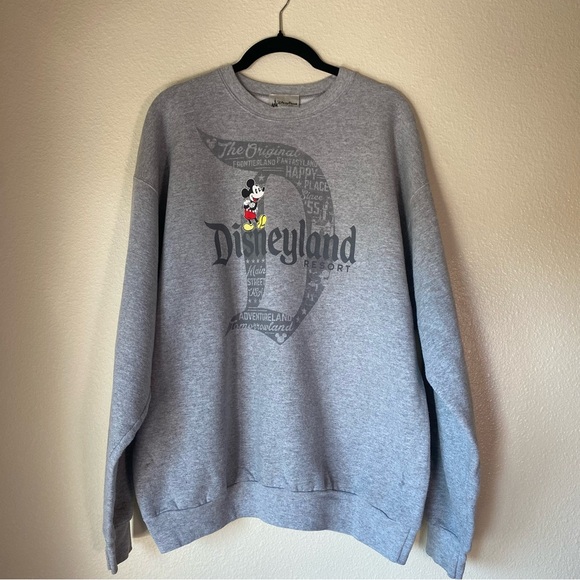Disney Other - Disneyland Gray Crewneck Sweater with Mickey Mouse, Large, Vintage